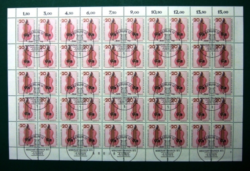 Berlin 50er Bogen 459 Formnummer 2 Ersttagssonderstempel #JY561