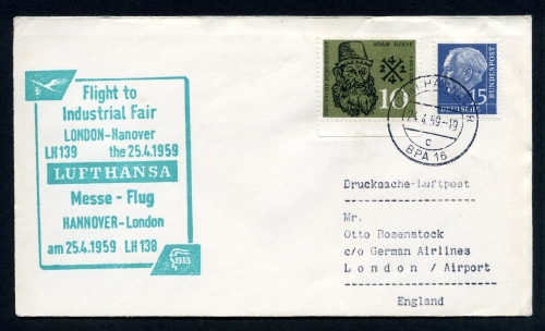 Bund LH Messeerstflug Hannover - London 25.4.1959