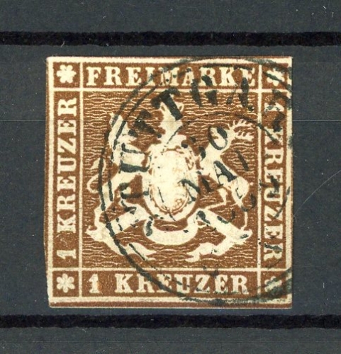 Württemberg 6 d gestempelt