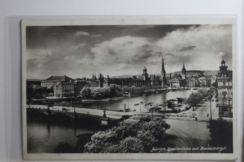 AK Zürich Qualbrücke mit Bauschänzli 1929 gebraucht #PH640