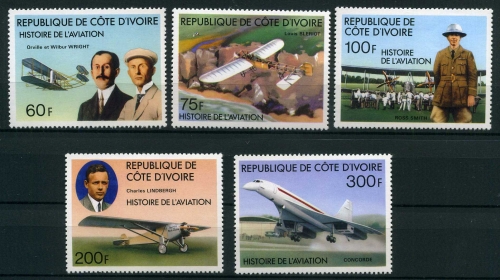 Elfenbeinküste 511-515 postfrisch Flugzeuge #GI159