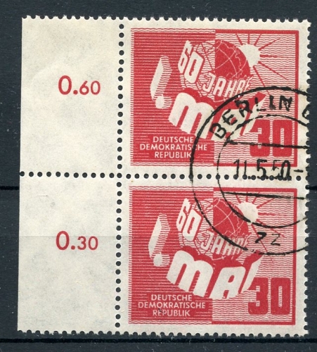 DDR senkr. Paar Bogenrand 250 gestempelt #IS583