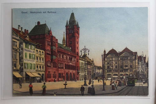 AK Basel Marktplatz mit Rathaus ungebraucht #PH667