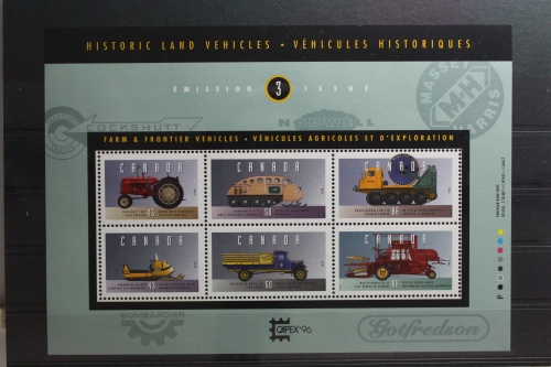 Kanada Block 17 mit 1565-1570 postfrisch Historische Fahrzeuge #TV889