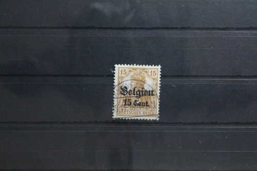 Deutsche Besetzung 1. WK Belgien 15 gestempelt Vollstempel #TT134