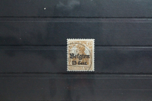 Deutsche Besetzung 1. WK Belgien 15 gestempelt Vollstempel #TT131