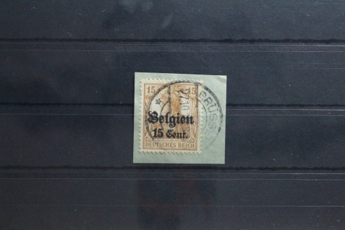 Deutsche Besetzung 1. WK Belgien 15 gestempelt Vollstempel #TT132