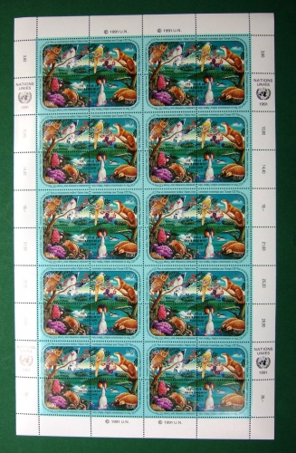UNO Genf ZD-Bogen 194-197 Umweltschutz Ersttagssonderstempel #JD541