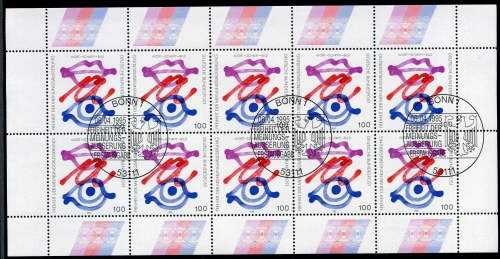 Bund Zehnerbogen 1789 Bonn Ersttagssonderstempel #IN345