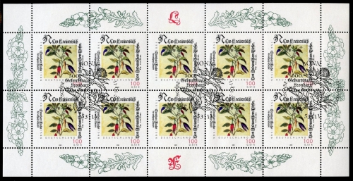 Bund Zehnerbogen 2161 Bonn, Blumen Ersttagssonderstempel #IF385