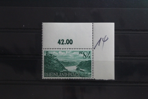 Fr. Zone Rheinland-Pfalz 14 postfrisch als Eckrand #TY707