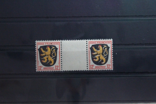 Fr. Zone Allgemeine Ausgabe 6 ZW postfrisch Zwischenstegpaar #TY579