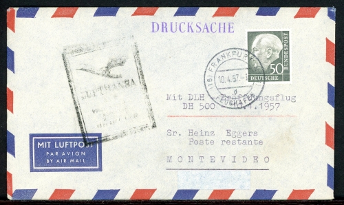 Bund LH Erstflug Frankfurt - Montevideo 10.4.57 #HO471