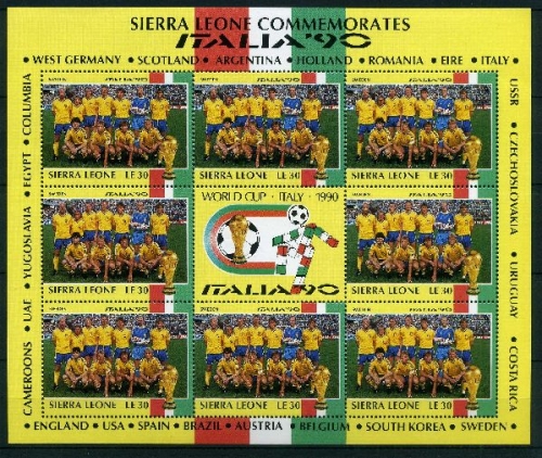 Sierra Leone Kleinbogen 1442 postfrisch Fußball #GI503