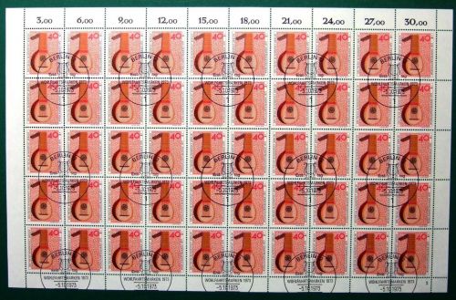 Berlin 50er Bogen 461 Formnummer 2 Ersttagssonderstempel #JY560