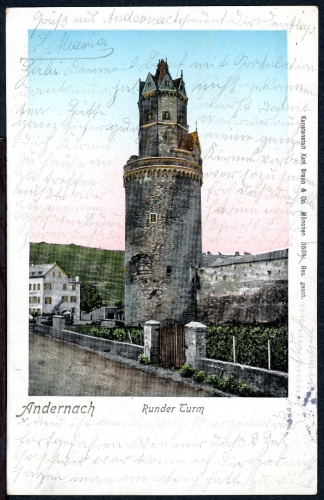 AK Andernach am Rhein Runder Turm 1901 gebraucht #HU234