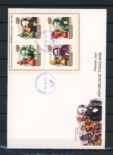 Togo Kleinbogen 4009-4012 B Schach Ersttagesbrief/FDC #JW731