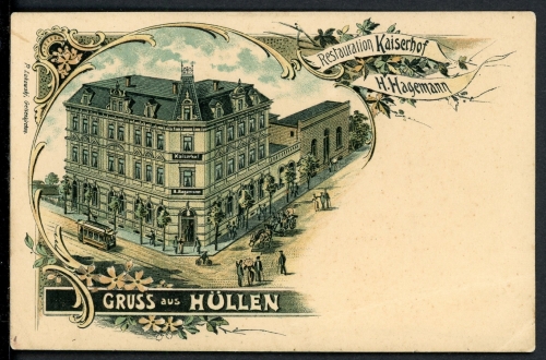 AK Hüllen Gelsenkirchen Restauration Kaiserhof H. Hagemann um 1900 ungebraucht #HU455