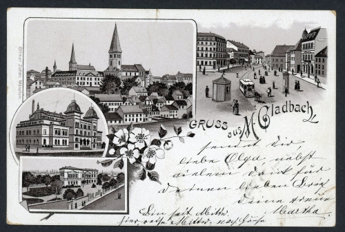 AK Mönchengladbach verschiedene Stadtansichten 1896 gebraucht #HU466