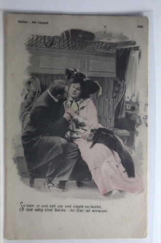 AK Deutschland Grußkarte - aus der Serie jm Coupé 1906 gebraucht #PH924