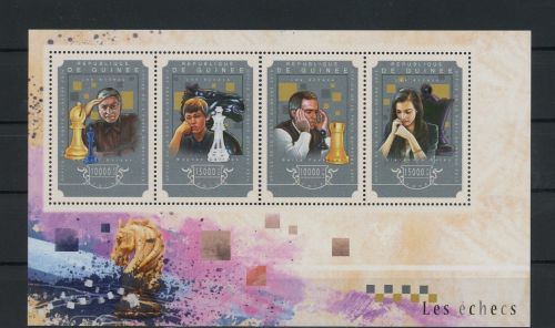 Guinea 10862-10865 postfrisch als Kleinbogen, Schach #Gb194