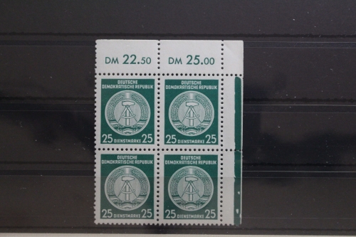 DDR Dienstmarken 23 xI XI postfrisch geprüft Weigelt BPP Eckrandblock #UE111