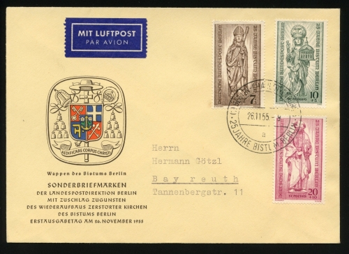 Berlin 132-134 Ersttagesbrief/FDC #IA073