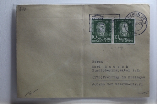 BRD 149 auf Brief als Mehrfachfrankatur senkrecht gefaltet #BA260