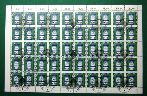 Berlin 50er Bogen 436 Formnummer 2 Ersttagssonderstempel #JZ006