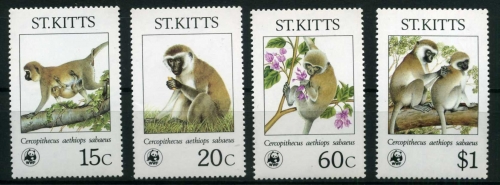St. Kitts 184-187 postfrisch Affen #IA175