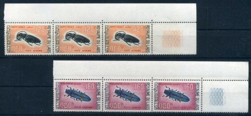 Laos Eckrand 3er 238-239 postfrisch Insekten #IA193