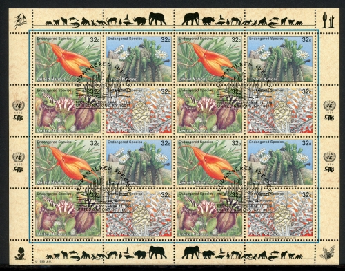 UNO New York ZD-Bogen 707-10 Bedrohte Arten Ersttagssonderstempel #HX110