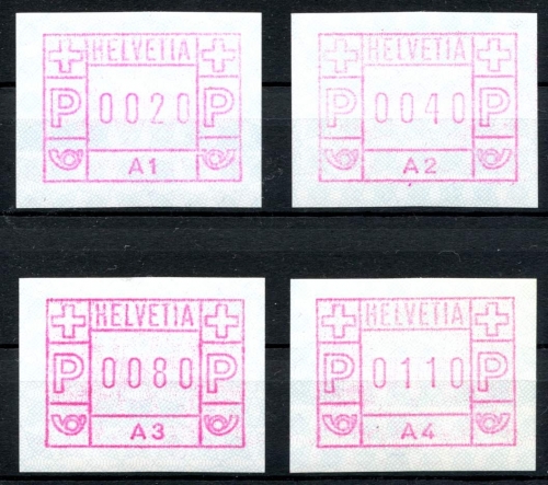 Schweiz ATM 1 A1-A4 postfrisch
