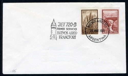 Lufthansa Erstflug Buenos Aires-Frankfurt 22.5.61 Mischfrankatur #HX338