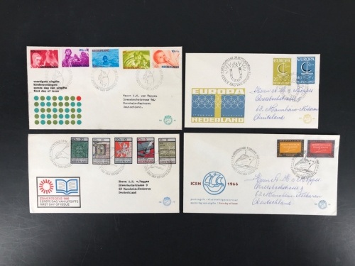 Niederlande Jahrgang 1966 836-55 o. Flugpostm. Ersttagesbrief/FDC #IA218