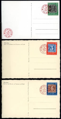 Bund 113-115 auf 3 Bildpostkarten Ersttagesbrief/FDC #HX380