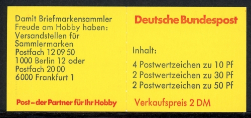 Bund Markenheftchen MH 21 aII PF VIII oZ postfrisch Plattenfehler #HX415