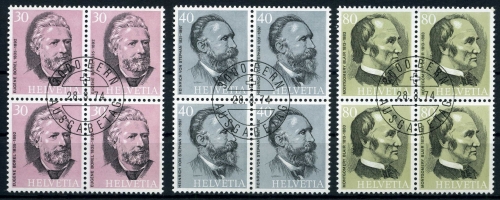 Schweiz 1024-26 gestempelt Schweiz MiNr 1024-26 4er Blöcke VstST #HX441