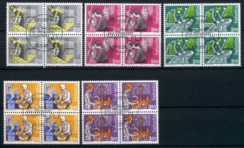 Schweiz MiNr1402-03+1413+1463-64 4er Bl.VstST Ersttagssonderstempel #HX442