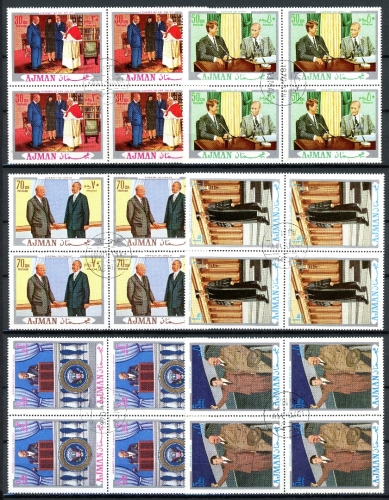 Ajman 4er Bl. 622-627 A gestempelt Eisenhower #IA067