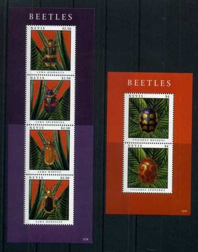 Nevis Kleinbogen 2730-2733 + Block 322 postfrisch Käfer #IS576