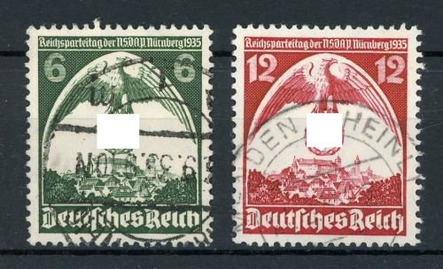 Deutsches Reich Plattenfehler 586 II - 587 I gestempelt geprüft #HX156