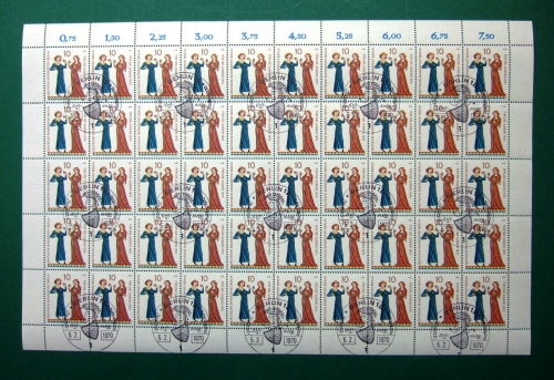 Berlin 50er Bogen 354 Plattenfehler 354 I Ersttagssonderstempel #JZ009