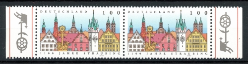 Bund 1910 I postfrisch Plattenfehler im waag. Paar #IT502