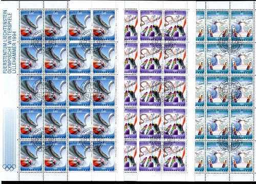 Liechtenstein Kleinbogen 1076-1078 Olympia Ersttagssonderstempel #JG461