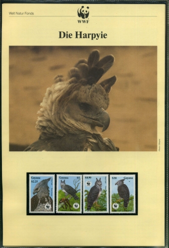 Guyana 1990 WWF komplettes Kapitel postfrisch MK FDC