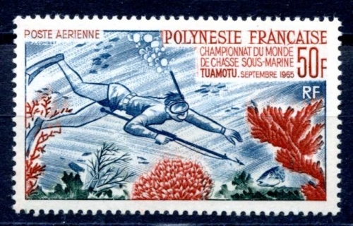 franz. Polynesien 48 postfrisch Tauchsport #IS717