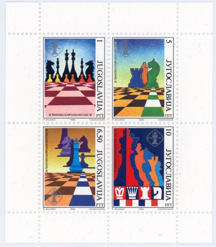 Jugoslawien BLock 38 Mi-nr 2443-2446 postfrisch Schach #IS767