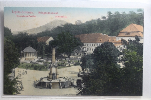 AK Teplitz-Schönau Kriegerdenkmal, Schloßberg ungebraucht #PI231