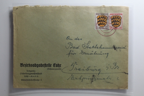 Fr. Zone Allgemeine Ausgabe 3 und 8 auf Brief als Mischfrankatur #BA502